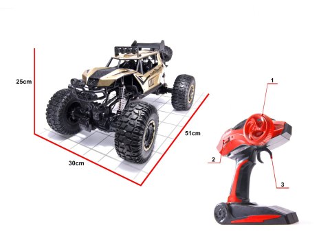 DUŻY SAMOCHÓD ZDALNIE STEROWANY AUTO RC ROCK CRAWLER 1:8 51CM PILOT 2,4GHz