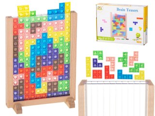 TETRIS GRA LOGICZNA UKŁADANKA STOJĄCA KLOCKI MONTESSORI 42 ELEMENTY