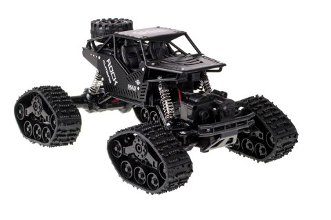 SAMOCHÓD ZDALNIE STEROWANY RC ROCK CRAWLER 4X4 1:16 KOŁA GĄSIENICE PILOT 2.4G AKU