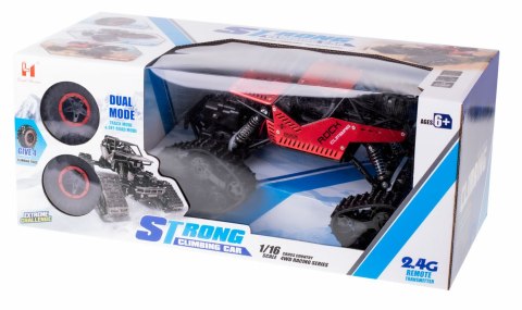 SAMOCHÓD ZDALNIE STEROWANY RC ROCK CRAWLER 4X4 1:16 KOŁA GĄSIENICE PILOT 2.4G AKU