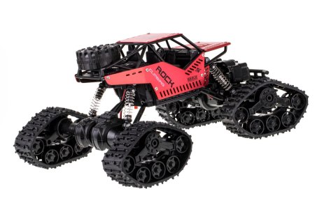 SAMOCHÓD ZDALNIE STEROWANY RC ROCK CRAWLER 4X4 1:16 KOŁA GĄSIENICE PILOT 2.4G AKU