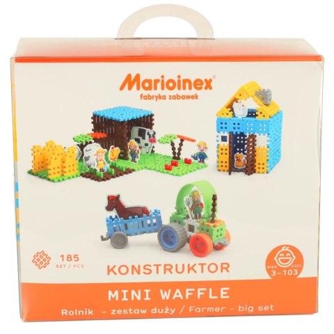 KLOCKI KONSTRUKCYJNE POLSKIE MINI WAFLE FARMER ZESTAW 185 EL. MARIOINEX