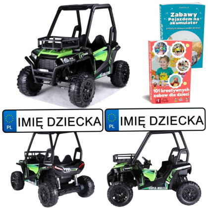 SAMOCHÓD NA AKUMULATOR AUTO DLA 2 DZIECI BUGGY JS360-1 2X200W EVA SKÓRA PILOT