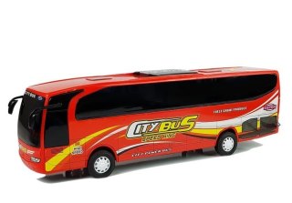 DUŻY AUTOBUS AUTOKAR MIEJSKI 54CM CZERWONY GUMOWE OPONY CITY BUS CZERWONY