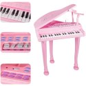 Różowe Pianino Dla Dzieci Z Mikrofonem Wielofunkcyjne Przyciski Melodie