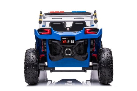 AUTO NA AKUMULATOR BUGGY DLA 2 DZIECI XB-2118 POLICJA 4X4 LED PILOT EVA SKÓRA