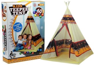 NAMIOT DOMEK INDIAŃSKI DLA DZIECI TIPI WIGWAM 155CM ZESTAW 60 PIŁEK