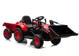 TRAKTOR NA AKUMULATOR BW-X002A Z ŁYŻKĄ I PRZYCZEPĄ DLA DZIECKA PILOT LED SKÓRA MP3