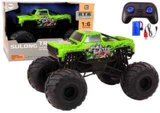 DUŻE AUTO ZDALNIE STEROWANE MONSTER PICKUP 1:6 10KM/H AUTO RC DŹWIĘKI PILOT 2.4G