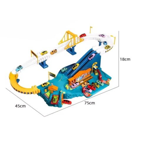 DUŻY TOR WYŚCIGOWY SAMOCHODOWY INTERAKTYWNY DLA AUTEK WINDA ZJAZDY PODJAZDY