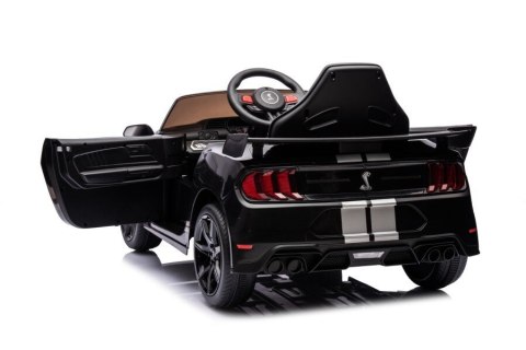 AUTO NA AKUMULATOR DLA DZIECKA FORD MUSTANG GT500 SHELBY EVA SKÓRA PILOT LED RADIO