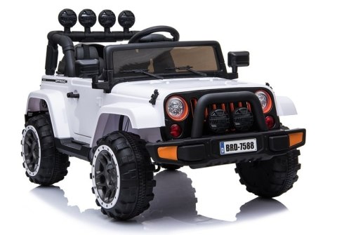 AUTO NA AKUMULATOR DLA DZIECKA JEEP DŻIP BRD-7588 4X4 KLUCZYKI PILOT EVA LED SKÓRA MP3 MELODIE