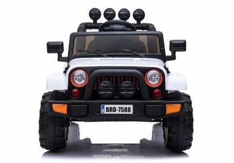 AUTO NA AKUMULATOR DLA DZIECKA JEEP DŻIP BRD-7588 4X4 KLUCZYKI PILOT EVA LED SKÓRA MP3 MELODIE