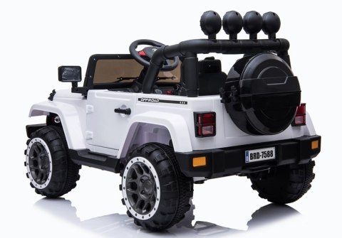 AUTO NA AKUMULATOR DLA DZIECKA JEEP DŻIP BRD-7588 4X4 KLUCZYKI PILOT EVA LED SKÓRA MP3 MELODIE