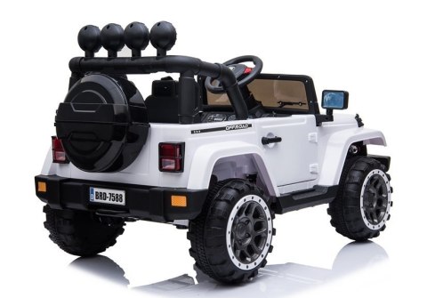 AUTO NA AKUMULATOR DLA DZIECKA JEEP DŻIP BRD-7588 4X4 KLUCZYKI PILOT EVA LED SKÓRA MP3 MELODIE