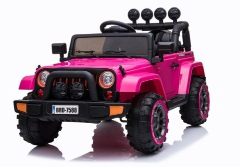 AUTO NA AKUMULATOR DLA DZIECKA JEEP DŻIP BRD-7588 4X4 KLUCZYKI PILOT EVA LED SKÓRA MP3 MELODIE