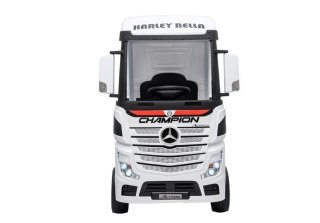 AUTO NA AKUMUALTOR DLA DZIECKA CIĘŻARÓWKA MERCEDES ACTROS 4X4 PILOT SKÓRA EVA LED MP3