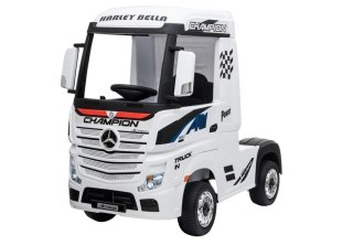 AUTO NA AKUMUALTOR DLA DZIECKA CIĘŻARÓWKA MERCEDES ACTROS 4X4 PILOT SKÓRA EVA LED MP3