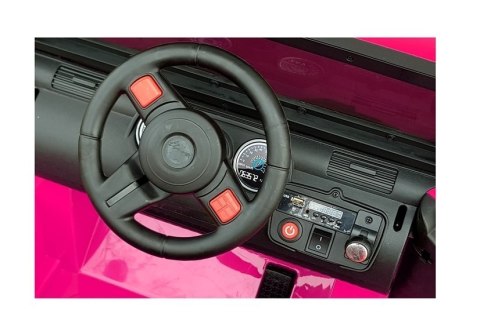 AUTO NA AKUMULATOR DLA 2 DZIECI DŻIP WXE-1688 4x4 LED PILOT SKÓRA EVA MP3