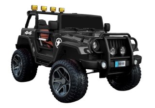 AUTO NA AKUMULATOR DLA 2 DZIECI DŻIP WXE-1688 4x4 LED PILOT SKÓRA EVA MP3 STRONG 2 AKUMULATORY