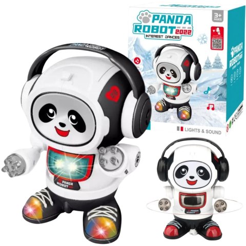 ROBOT PANDA W SŁUCHAWKACH INTERAKTYWNA ZABAWKA DLA DZIECI MUZYKA I ŚWIATŁA