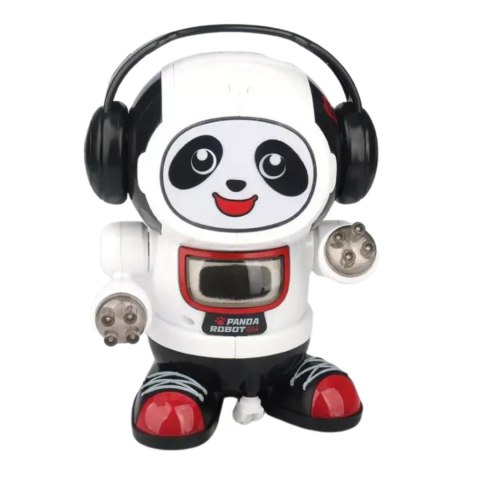 ROBOT PANDA W SŁUCHAWKACH INTERAKTYWNA ZABAWKA DLA DZIECI MUZYKA I ŚWIATŁA