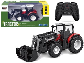 TRAKTOR ZDALNIE STEROWANY RC 1:24 RUCHOMA ŁYŻKA ŚWIATŁA PILOT 2.4G AKUMULATOR