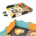 Mata edukacyjna piankowa puzzle zwierzątka kolorowa 114 x 114 cm 25 elementów folia