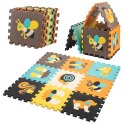 Mata edukacyjna piankowa puzzle zwierzątka kolorowa 85 x 85 cm 9 elementów kolorowa folia