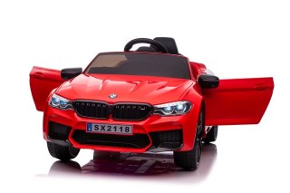 AUTO NA AKUMULATOR DLA DZIECKA BMW M5 SKÓRA ŚWIATŁA LED EVA PILOT MP3 USB