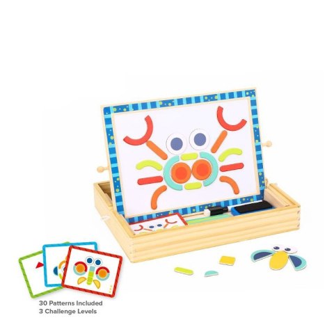 TOOKY TOY Tablica Magnetyczna Kredowa 2w1 Układanka Puzzle Kształty 117 el. Certyfikat FSC