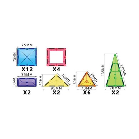 WOOPIE Magnetyczne Klocki Konstrukcyjne Montessori 3D