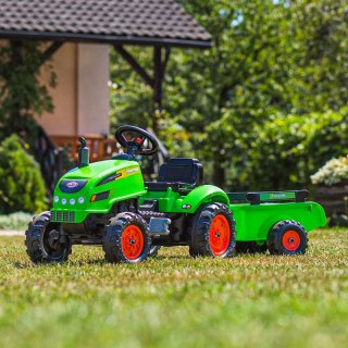 FALK Traktorek X Tractor Zielony z Przyczepką Klakson od 2 Lat