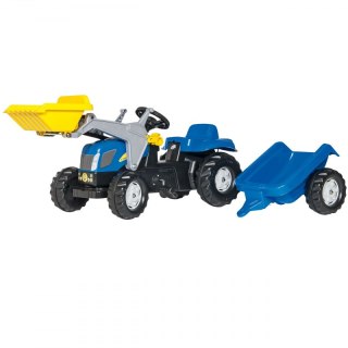 Rolly Toys rollyKid-X New Holland rollyKid Traktor z łyżką i przyczepką Niebieski