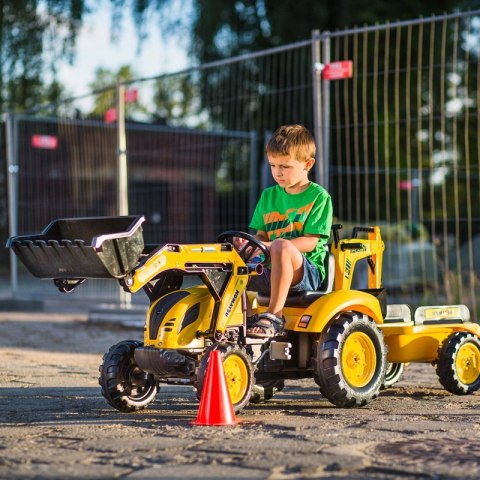 TRAKTOR NA PEDAŁY DLA DZIECI 3-6 LAT DO 50KG FALK KOMATSU ŁYŻKA PRZYCZEPKA