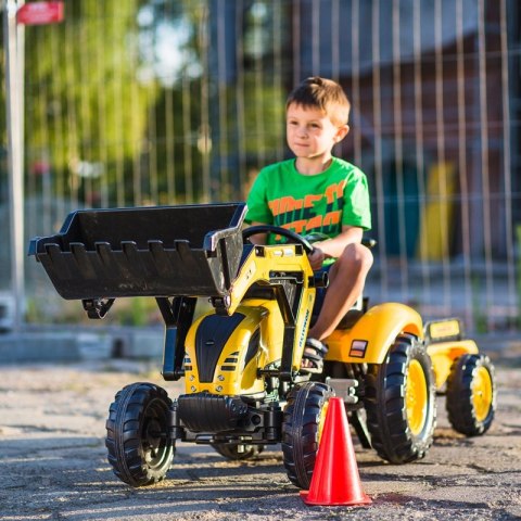 TRAKTOR NA PEDAŁY DLA DZIECI 3-6 LAT DO 50KG FALK KOMATSU ŁYŻKA PRZYCZEPKA