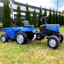 Traktor na Pedały Farmer GoTrac MAXI PLUS z Przyczepą Niebieski Ciche Koła