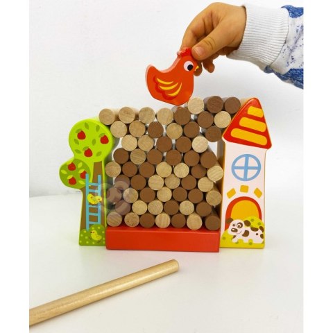 TOOKY TOY Gra Spadająca Kura Drewniana Farma Wieża z klocków TOOKY TOY Gra Spadająca Kura Drewniana Farma Wieża z klocków