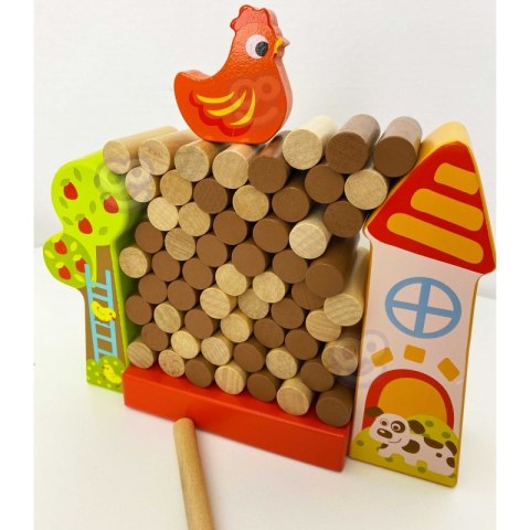 TOOKY TOY Gra Spadająca Kura Drewniana Farma Wieża z klocków TOOKY TOY Gra Spadająca Kura Drewniana Farma Wieża z klocków