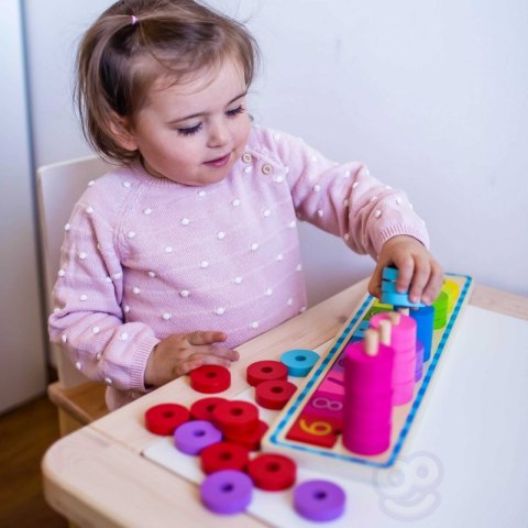 GREEN Układanka Nauka Liczenia i Kolorów Montessori 56 el.