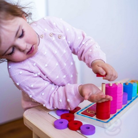 GREEN Układanka Nauka Liczenia i Kolorów Montessori 56 el.