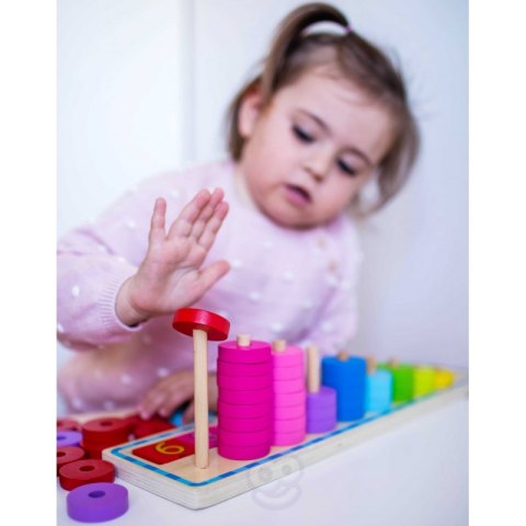 GREEN Układanka Nauka Liczenia i Kolorów Montessori 56 el.