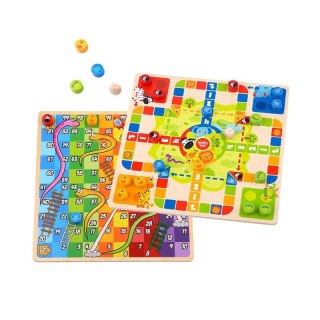 TOOKY TOY Gry Planszowe Logiczne 2w1 Ludo Chińczyk + Uwolnij Zwierzątka