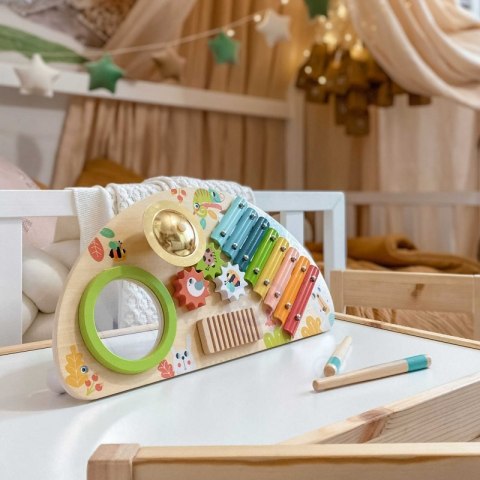 TOOKY TOY Wielofunkcyjny Instrument Centrum Muzyczne Ksylofon Zębatki Tarka Bębenek Talerz Pałeczki