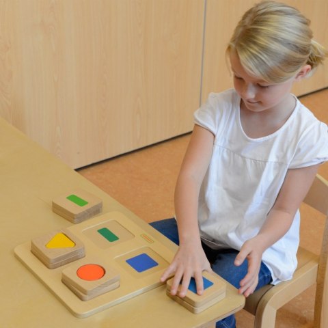 MASTERKIDZ Sensoryczny Sorter Drewniany Kształty i Kolory Montessori