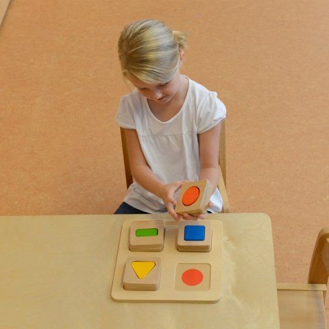 MASTERKIDZ Sensoryczny Sorter Drewniany Kształty i Kolory Montessori