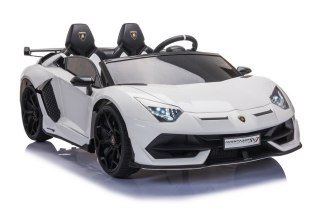 AUTO NA AKUMULATOR DLA 2 DZIECI LAMBORGHINI AVENTADOR DRIFT 15KM/H 2X200W PILOT LED EVA SKÓRA MP3