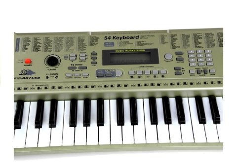 KEYBOARD ORGANY PIANINO MQ807 DLA DZIECKA USB MIKROFON 2 GŁOŚNIKI ZASILACZ