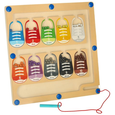 Tablica magnetyczna edukacyjna montessori sortowanie nauka kolorów buty 30 x 30 cm