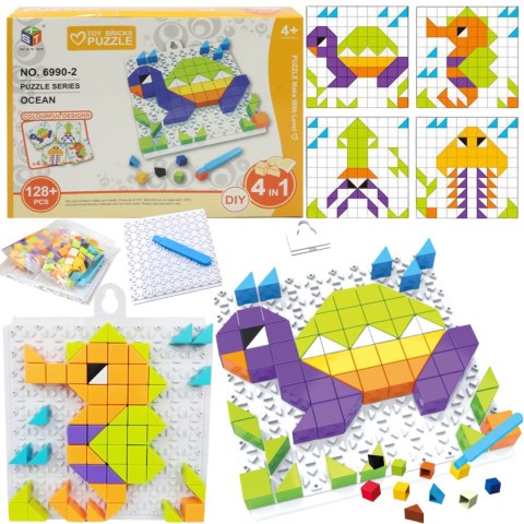 Gra Logiczna Układanka Karty Montessori Tangram Puzzle Klocki Mozaika 128